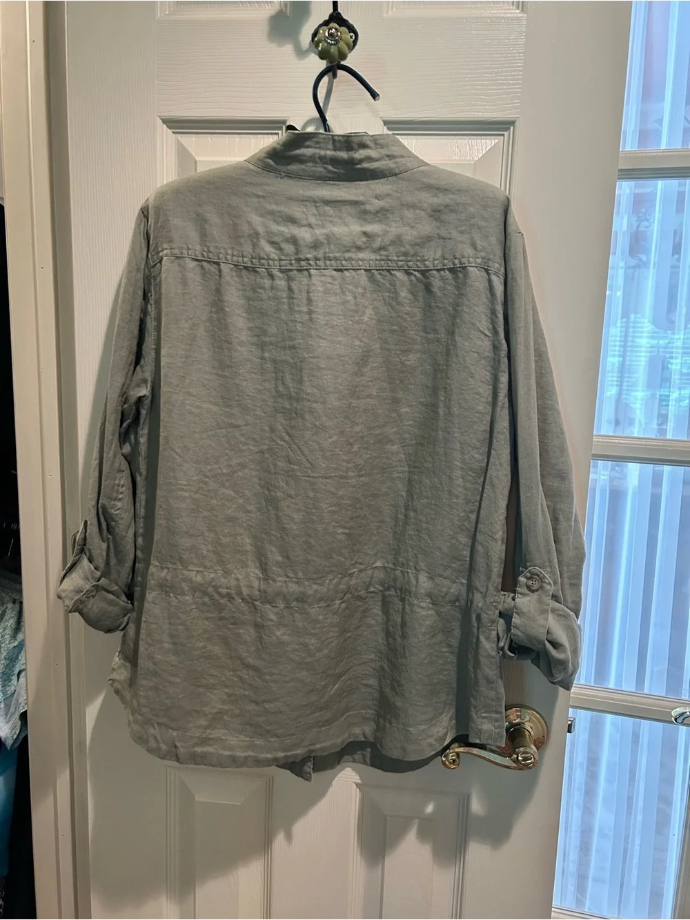 Cynthia Rowley Olive Utility Drawstring Waist Jacket Size M